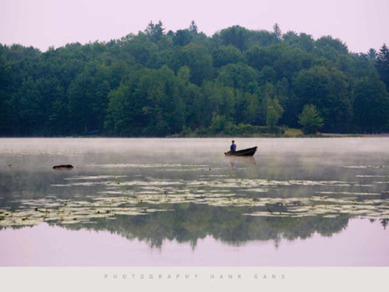 Mountain Lake Fisherman by Hank Gans Wall Art Décor 23 1/2 x 31 1/2 Art Print